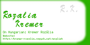 rozalia kremer business card