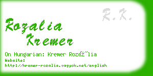 rozalia kremer business card